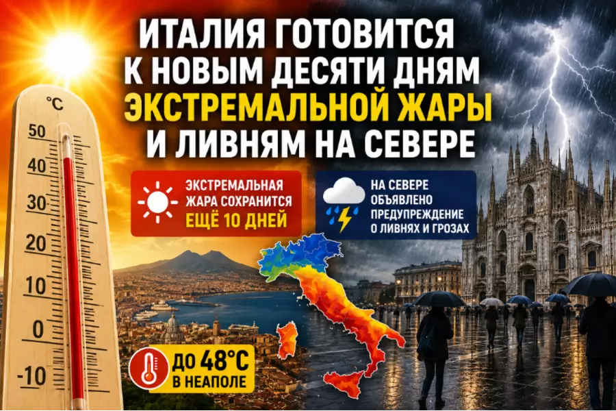 Италия готовится к новым десяти дням экстремальной жары и ливням на севере