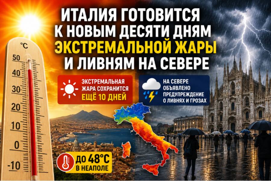 Италия готовится к новым десяти дням экстремальной жары и ливням на севере