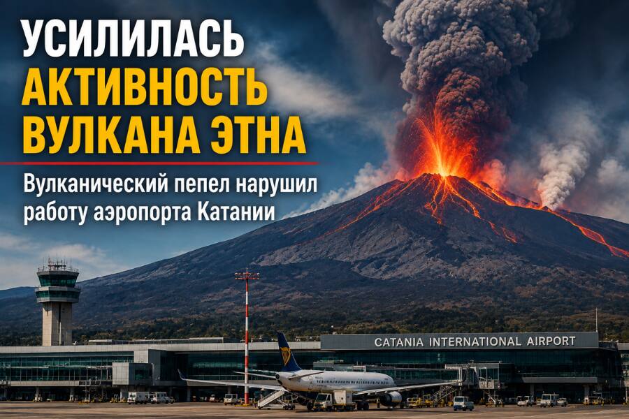 На Этне открылась новая вулканическая трещина: аэропорт Катании ограничил полёты