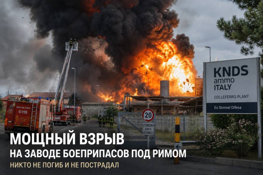 Мощный взрыв прогремел на заводе боеприпасов под Римом