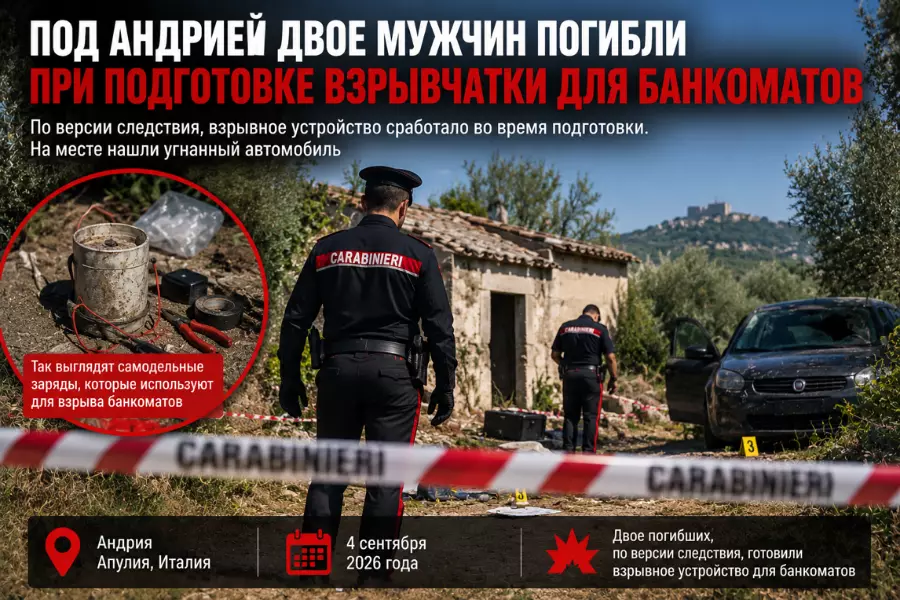 Под Андрией двое мужчин погибли при подготовке взрывчатки для банкоматов