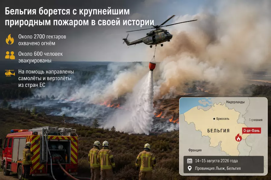 Бельгия борется с крупнейшим в своей истории природным пожаром