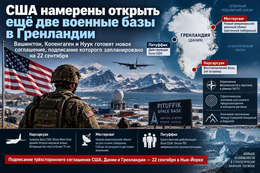 США намерены открыть ещё две военные базы в Гренландии