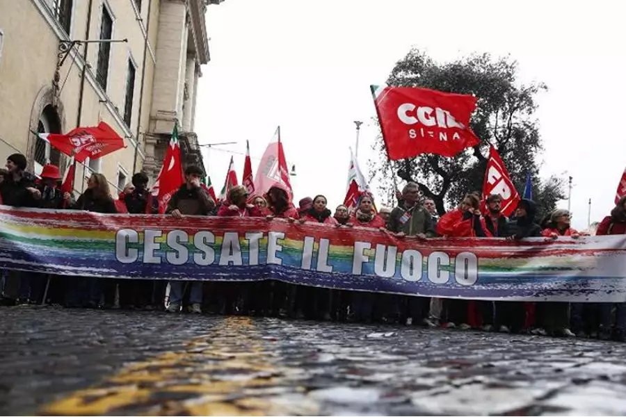 В субботу в Риме и Милане прошли марши протеста против войны в секторе Газа