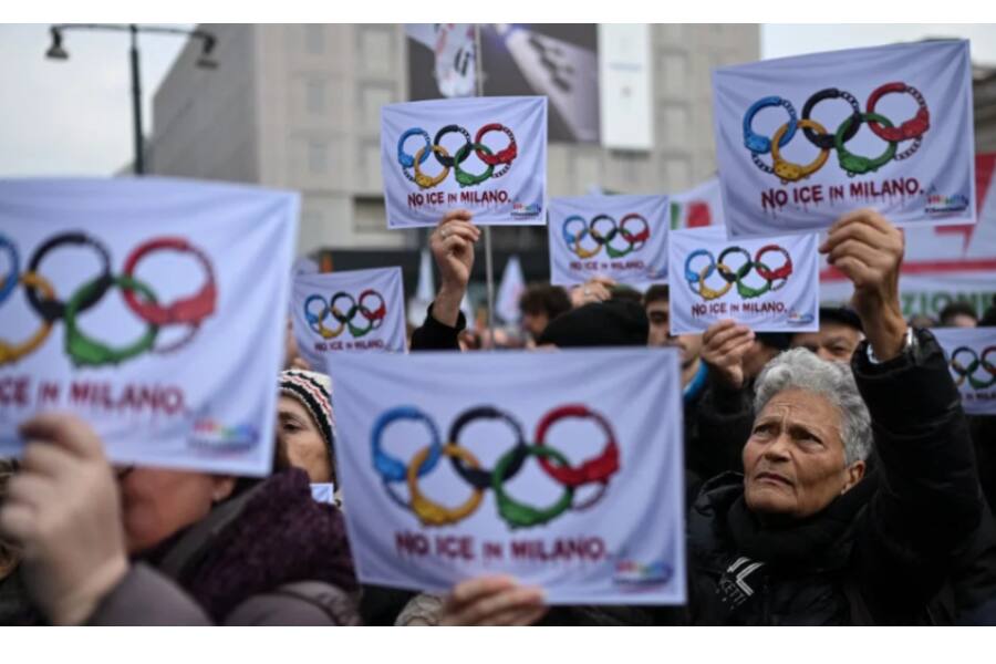 В Милане прошёл протест против участия американской службы ICE в Олимпиаде-2026